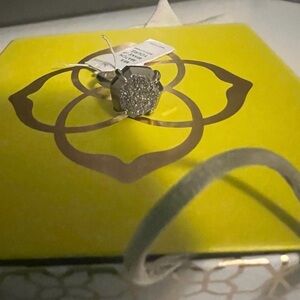 Kendra Scott Silver Pavé Cluster Ring with White Stones